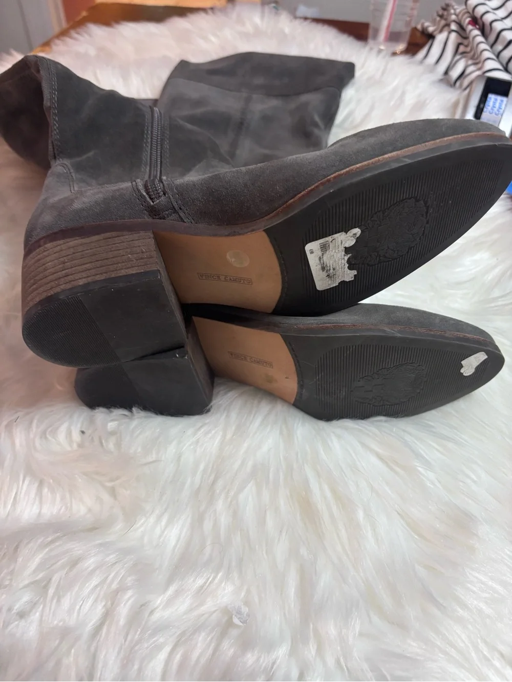 Vince Camuto Gray Suede Over-the-Knee Boots